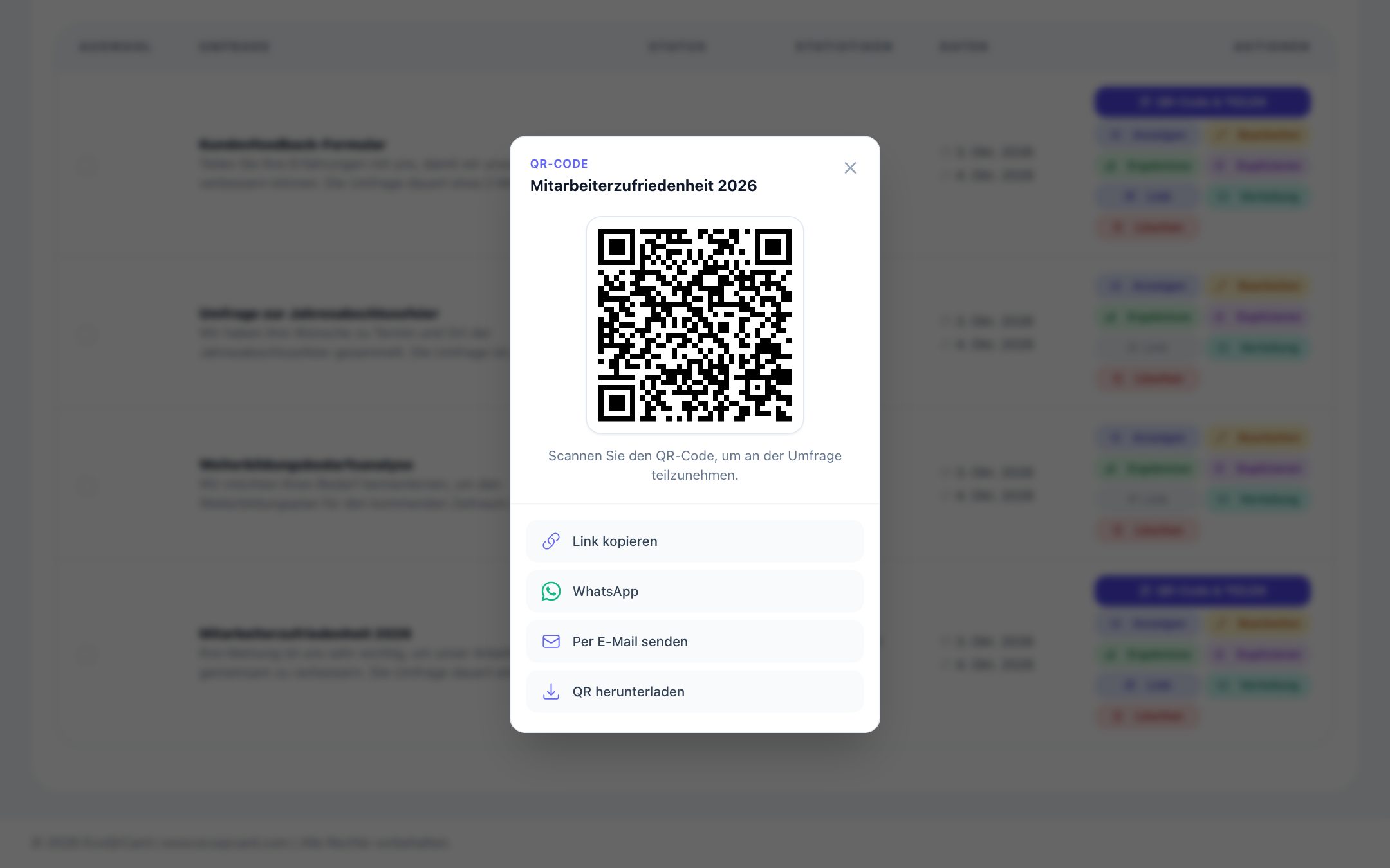 QR-Codes für Beschwerden, Vorschläge und Feedback