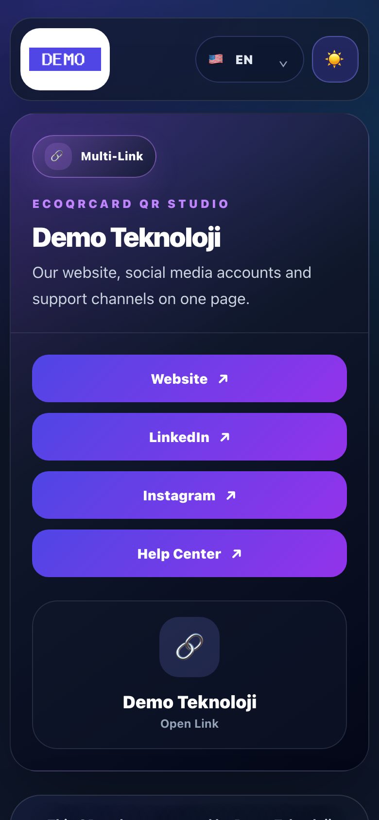 Multi-link QR page
